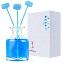 허브타임 NEW 실내용 디퓨저 130ml + 플라워 석고 랜덤발송 4p + 섬유스틱 5p 선물세트, 블루베리, 1개