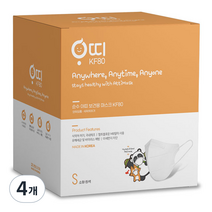 순수아띠 보건용 마스크 화이트 소형 KF80, 50개입, 4개