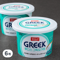 일동후디스 그릭 요거트 달지않은 저지방 2개입, 450g, 6개