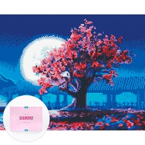 디클레어 액자 캔버스형 보석십자수 DIY 키트 40 x 50 cm, 1세트, 벚꽃엔딩