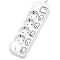 에코파워탭 국산 LED 개별 멀티탭 5구 EPM-L305SS 안전커버, 1세트, 1.5m