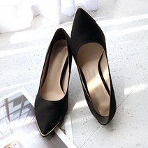 가이아슈 포니 금장 스틸레토 여성구두 9cm