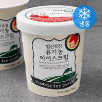 범산목장 유기가공식품인증 아이스크림 딸기 (냉동), 474ml, 1개