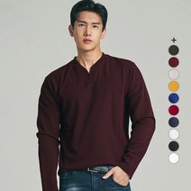 업클라스 남성용 헨리넥 포인트 긴팔 티셔츠 a083