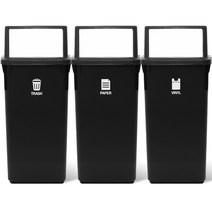 라이피스트 컬러빈 분리수거함, 블랙, 3개