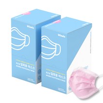 위즈윈 개별포장 일회용 마스크 핑크색, 50개입, 2개