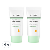 김정문알로에 아쿠아 마일드 그린 선크림 SPF50+ PA++++, 4개, 40ml