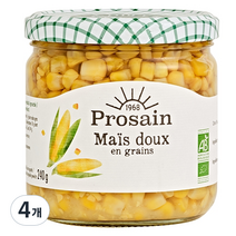 프로상 유기농 스위트 옥수수콘 통조림, 345g, 4개