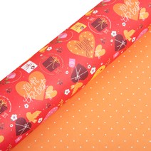 감사 양면 레자크 포장지, 감사하트, 10개