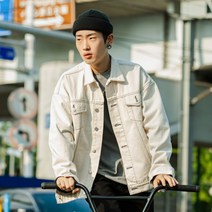 큐티에잇 남성용 ND Cotton Oversize Stitch Trucker 자켓