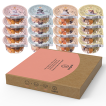 와그작 반려동물 하루한컵 동결건조 간식 선물 4종 x 4p 세트, 1세트, 대구랑 야채, 오리랑 야채, 두부랑 야채, 소고기랑 야채