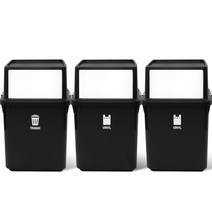 라이피스트 컬러빈 분리수거함 35L, 블랙, 3개