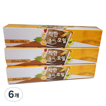 착한식재료 종이호일 25cm x 20m, 6개