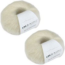 라나가또 실크 모헤어 뜨개실 2p, 6028 아이보리, 212m, 2개
