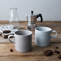 하우밍 스테이 머그컵 400ml x 2p, 웜그레이, 포그블루, 1세트