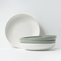 보울보울 레트로라인 파스타볼 22cm 밀크화이트 2p + 그린티라떼 2p, 혼합 색상, 4개입