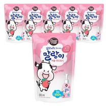 샤워메이트 말랑카우 말랑이 버블 핸드워시 딸기 우유향 리필, 6개, 250ml