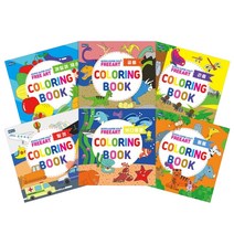 컬러링북 6종 (동물 + 공룡 + 바다동물 + 곤충 + 과일과채소 + 탈것), 프리아트