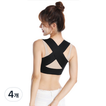 나음다름 성인용 바른자세 밴드 블랙, 4개