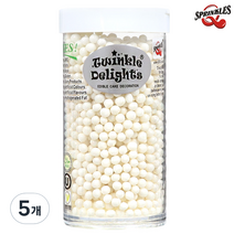 퀄리티스프링클 화이트 펄 스프링클 원형 3mm, 75g, 5개