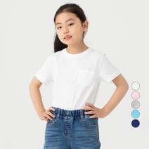 롤리트리 아동용 기본 포켓 반팔 티셔츠