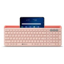 이큐메딕 항균 거치형 저소음 듀얼 무선 블루투스 키보드, 일반형, Sanitize-BK3, 핑크