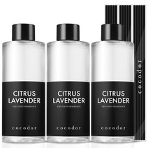 코코도르 리필액 + 리드스틱 5p, 시트러스라벤더, 200ml, 3개