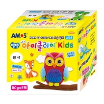 아모스 아이클레이 KIDS 5p, 흰색, 1세트, 400g