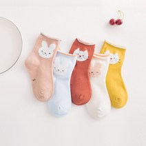 양말폭탄 아동용 토끼와 고양이 양말 5p
