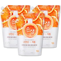 순샘 구연산 자몽 주방세제 리필, 1.6L, 3개