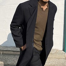 파이브라지 빅사이즈 남성용 오버핏 싱글 투버튼 댄디 코트