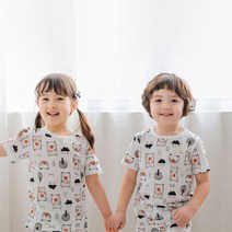 아동용 베어 5부 쟈가드 실내복 상하의 세트