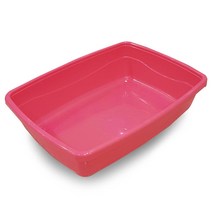 SJ 국내산 튼튼 고양이 초대형 평판형 화장실, 핑크