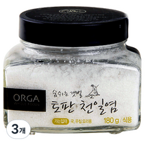 올가홀푸드 숨쉬는 갯벌 토판천일염, 180g, 3개