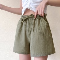 다아모아 여성용 린넨 면 코튼 반바지