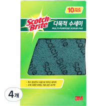 쓰리엠 스카치브라이트 다목적 수세미, 10개입, 4개