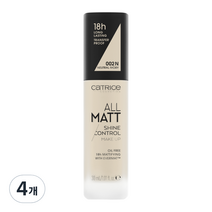 캐트리스 올 매트 샤인 컨트롤 메이크업 파운데이션 30ml, 002N 뉴트럴 아이보리, 4개