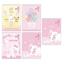 3 000 무선 종합장 여아용, 랜덤 발송, 5개