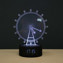 라이트피플 블루투스 스피커 LED 시계 대관람차, 혼합색상