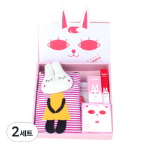 레시피박스 해피박스 어린이 메이크업 5종 세트, 가방(랜덤) + 어린이 마스크팩 2p + 매니큐어 체리블라썸 + 립크레용 + 데일리 썬쿠션, 2세트