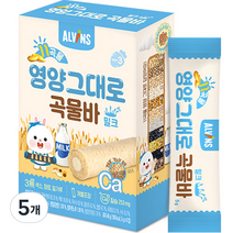 엘빈즈 11곡물 영양그대로 곡물바, 우유맛, 40g, 5개