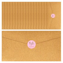 체리쉬 영아트 감사 봉투 20p + 스티커 30p, 골드(봉투), 핑크(스티커), 1세트