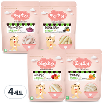 또야호야 유기농 쌀과자 스틱 4p 세트, 백미자색고구마, 단호박 + 흑임자, 사과 + 당근, 현미 + 감귤, 4세트