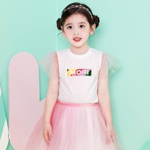 여아용 러브스팽글샤 티셔츠