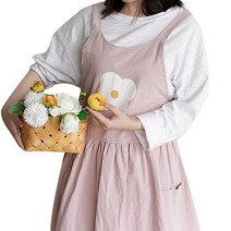 알럽홈 꽃프린팅 사이드포켓 앞치마, 핑크, 1개