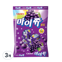 크라운 마이쮸 포도, 92g, 3개