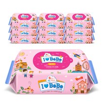 아이러브베베 물티슈 핑크 리필형, 100매, 10팩