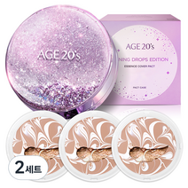 에이지투웨니스 샤이닝드롭 팩트 에디션 케이스 + 리필 12.5g x 3p, 23호(화이트라떼), 2세트