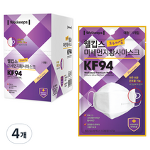 웰킵스 프리미엄 미세먼지황사마스크 대형 KF94, 25개입, 4개, 화이트