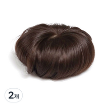 감쪽이 고열사 부분 정수리 가발, 자연갈색, 2개